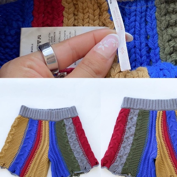 Free People Color Block Cable Knit Shorts - Picture 2 of 3